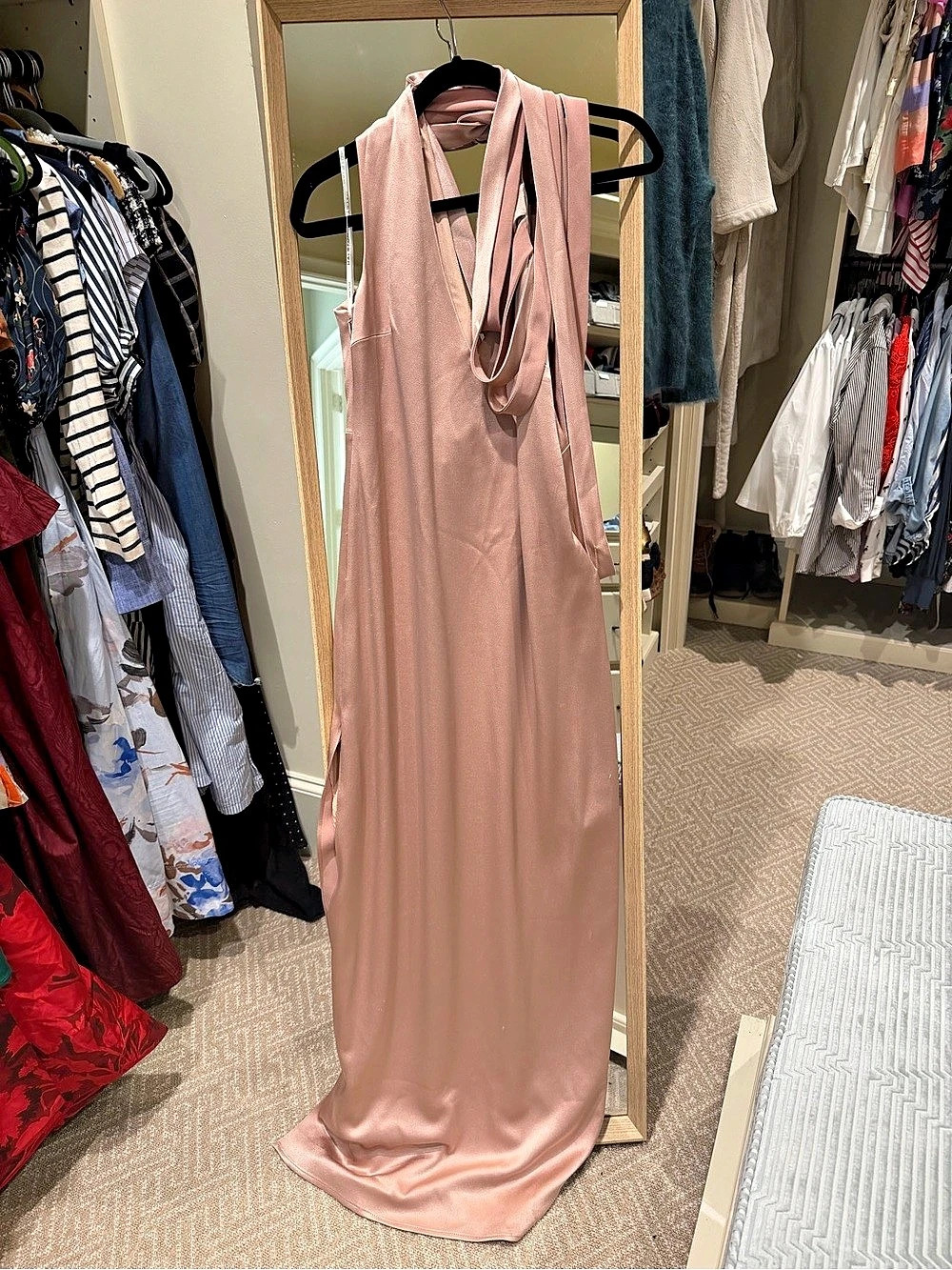 Halston Heritage Pink Maxi Dress